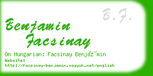 benjamin facsinay business card